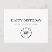 プロフェッショナルビジネスハッピーバースデーの追加ロゴ ポストカード (正面)