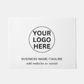 プロフェッショナルビジネスロゴおよび文字ブランドホワイト ドアマット (正面)