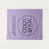 プロフェッショナルビジネスロゴと文字会社パープル タペストリー (正面(横))