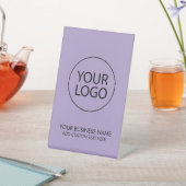 プロフェッショナルビジネスロゴと文字会社パープル 台座サイン (インサイチュ)