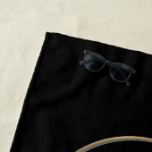 プロフェッショナルビジネスロゴと文字会社ブラック ビーチタオル (インサイチュ)