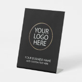 プロフェッショナルビジネスロゴと文字会社ブラック 台座サイン (正面)