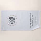 プロフェッショナルビジネスロゴと文字会社ホワイト ビーチタオル (正面)