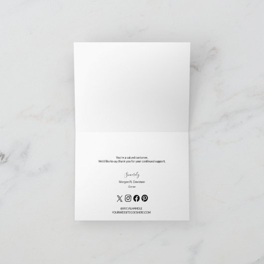 プロフェッショナルビジネスロゴのカスタマイズモダン可能 サンキューカード (内部)