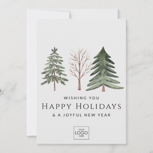 プロフェッショナルビジネスロゴのミニマルなクリスマス シーズンカード (正面)