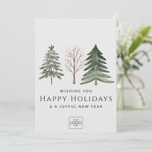 プロフェッショナルビジネスロゴのミニマルなクリスマス シーズンカード (スタンド正面)