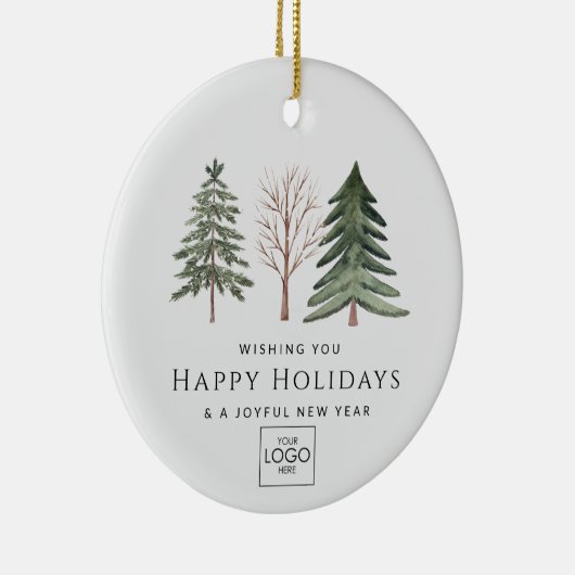 プロフェッショナルビジネスロゴのミニマルなクリスマス セラミックオーナメント (右)