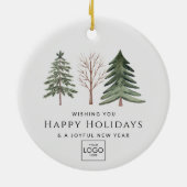 プロフェッショナルビジネスロゴのミニマルなクリスマス セラミックオーナメント (裏面)