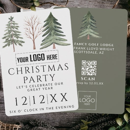 プロフェッショナルビジネスロゴのミニマルなクリスマス 招待状