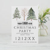 プロフェッショナルビジネスロゴのミニマルなクリスマス 招待状 (スタンド正面)