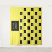 プロフェッショナルビジネスロゴイエローフェア背景 タペストリー (正面)