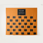 プロフェッショナルビジネスロゴオレンジ色の背景 タペストリー (正面(横))