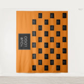 プロフェッショナルビジネスロゴオレンジ色の背景 タペストリー (正面)