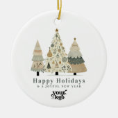 プロフェッショナルビジネスロゴクライアントのギフトクリスマス セラミックオーナメント (正面)