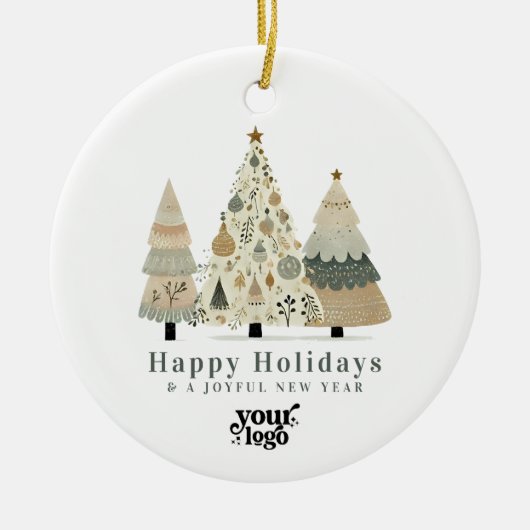 プロフェッショナルビジネスロゴクライアントのギフトクリスマス セラミックオーナメント (正面)