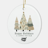 プロフェッショナルビジネスロゴクライアントのギフトクリスマス セラミックオーナメント (左)