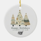 プロフェッショナルビジネスロゴクライアントのギフトクリスマス セラミックオーナメント (裏面)