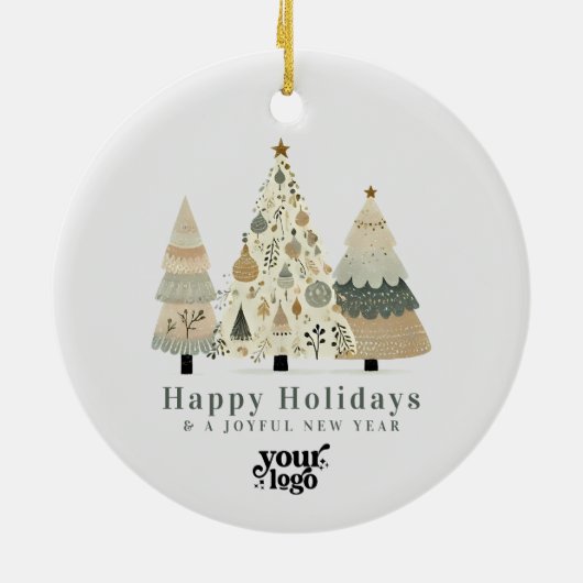 プロフェッショナルビジネスロゴクライアントのギフトクリスマス セラミックオーナメント (裏面)