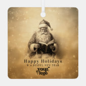 プロフェッショナルビジネスロゴクライアントのギフトクリスマス メタルオーナメント (裏面)