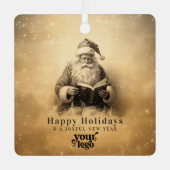 プロフェッショナルビジネスロゴクライアントのギフトクリスマス メタルオーナメント (正面)