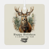 プロフェッショナルビジネスロゴクライアントのギフトクリスマス メタルオーナメント (裏面)