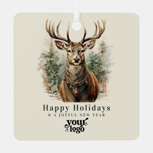 プロフェッショナルビジネスロゴクライアントのギフトクリスマス メタルオーナメント (裏面)