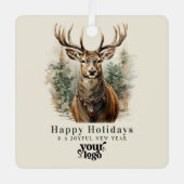 プロフェッショナルビジネスロゴクライアントのギフトクリスマス メタルオーナメント (正面)