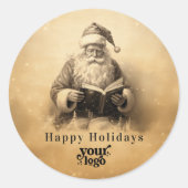 プロフェッショナルビジネスロゴクライアントのギフトクリスマス ラウンドシール (正面)