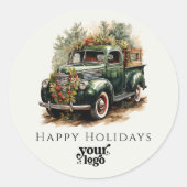 プロフェッショナルビジネスロゴクライアントのギフトクリスマス ラウンドシール (正面)