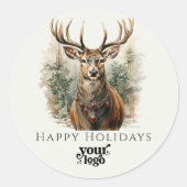 プロフェッショナルビジネスロゴクライアントのギフトクリスマス ラウンドシール (正面)