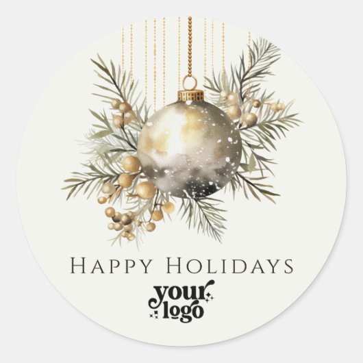 プロフェッショナルビジネスロゴクライアントのギフトクリスマス ラウンドシール (正面)