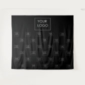 プロフェッショナルビジネスロゴブラックフェアバックグラウンド タペストリー (正面(横))