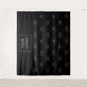 プロフェッショナルビジネスロゴブラックフェアバックグラウンド タペストリー (正面)