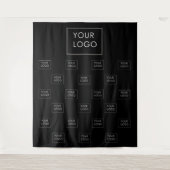 プロフェッショナルビジネスロゴブラックフェアバックグラウンド タペストリー (正面)