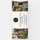 プロフェッショナルビジネスロゴホワイトミニマリスト写真 横断幕 (縦)