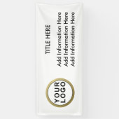 プロフェッショナルビジネスロゴモダン白黒 横断幕 (縦)