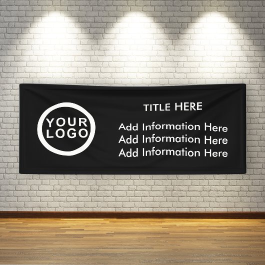 プロフェッショナルビジネスロゴモダン白黒 横断幕