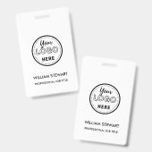 プロフェッショナルビジネスロゴ会社の従業員スタッフ バッジ (正面＆裏面)