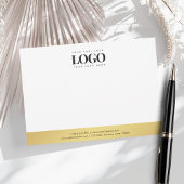 プロフェッショナルビジネスロゴ会社ホワイトと金ゴールド ノートカード