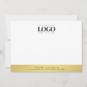プロフェッショナルビジネスロゴ会社ホワイトと金ゴールド ノートカード (正面)