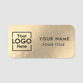 プロフェッショナルビジネスロゴ従業員名金ゴールド 名札 (正面)