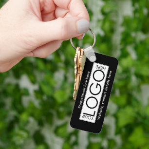 プロフェッショナルビジネスロゴ文字プロモギフトブラック キーホルダー
