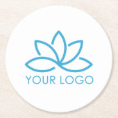 プロフェッショナルビジネスロゴ ラウンドペーパーコースター (正面)