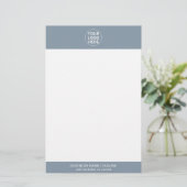 プロフェッショナルビジネスロゴ&文字ダスティブルー 便箋 (スタンド正面)