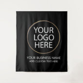 プロフェッショナルビジネスロゴ&文字会社ブラック タペストリー (正面)