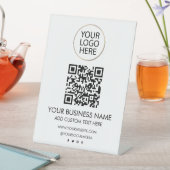 プロフェッショナルビジネスロゴ&文字会社QRコード 台座サイン (インサイチュ)