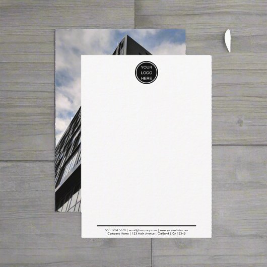 プロフェッショナルビジネスロゴl会社写真 ノートカード