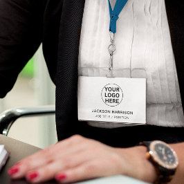 プロフェッショナルビジネスロゴl従業員IDホワイト バッジ