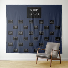 プロフェッショナルビジネスロゴNavy Fair Backdrop タペストリー