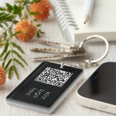 プロフェッショナルビジネスロゴQRコードブラック キーホルダー (正面右)